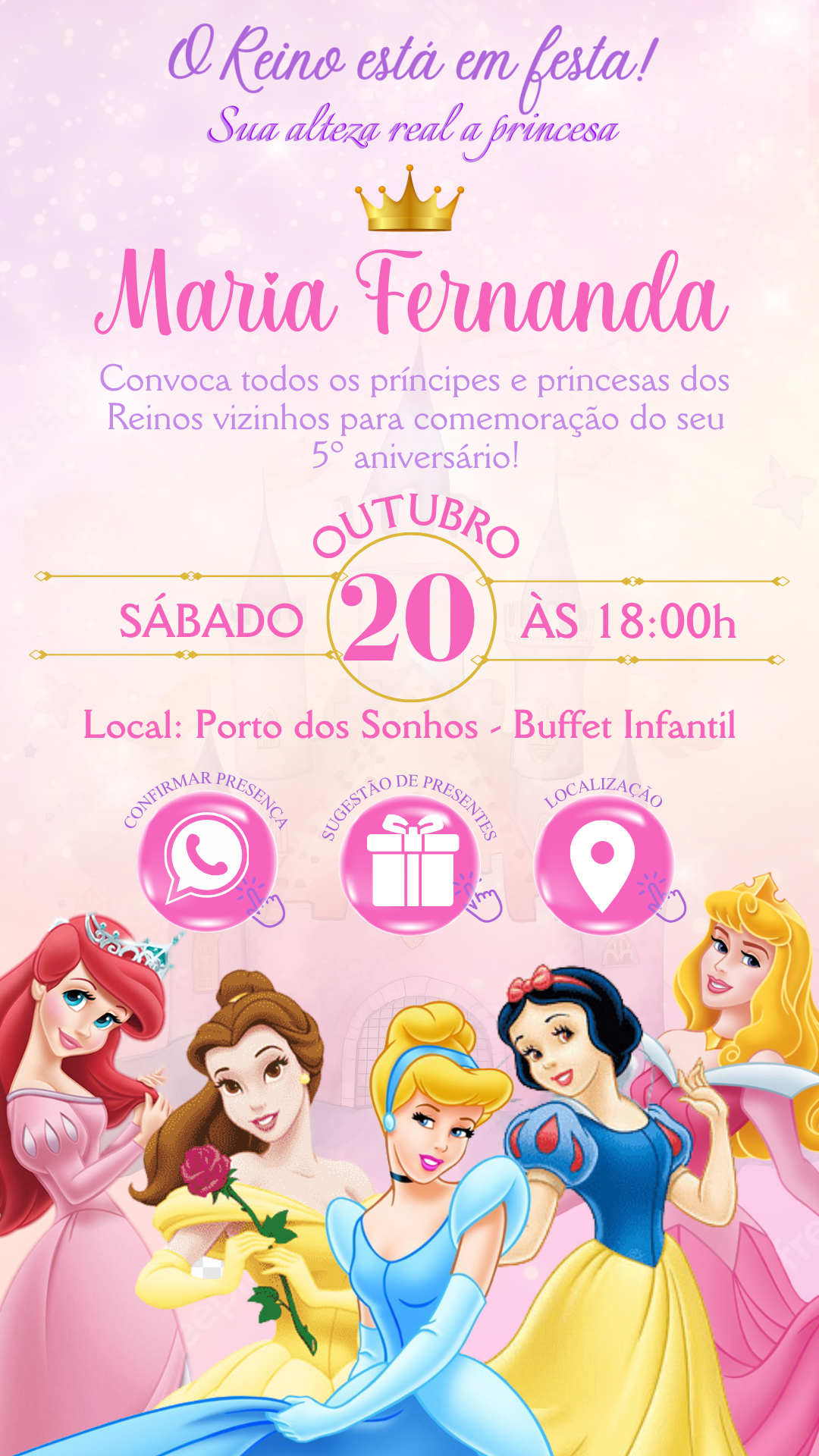 Convite Interativo - Princesas Adultas